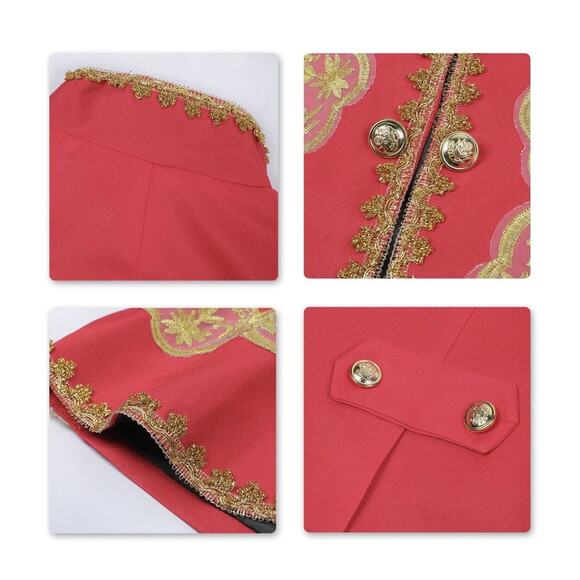 CloudStyle Slim Fit Men's XL Royal Style Red Gold Tuxedo Holiday Wedding Cruise - Picture 13 of 16